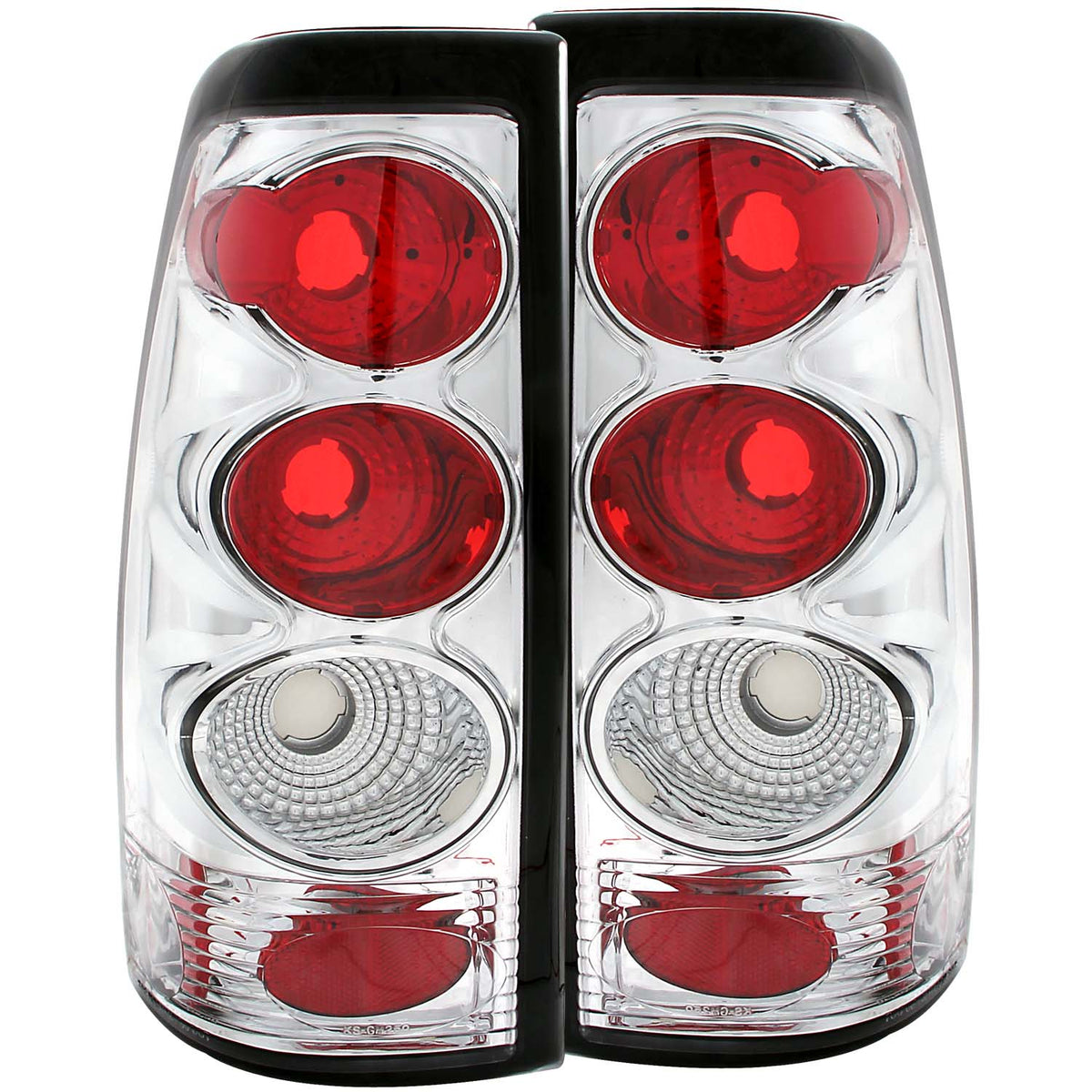 Tail Light Set Clear Lens Chrome Housing Pair Does Not Fit 3500 Series Or Stepside Models Chevrolet Silverado 1500/2500 1999-2002, 1500 HD/2500 HD/3500 2001-2002, GMC Sierra 1500 1999-2007, 1500 HD/2500 HD 2001-2007, 2500 1999-2004 AnzoUSA