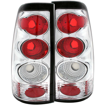 Tail Light Set Clear Lens Chrome Housing Pair Does Not Fit 3500 Series Or Stepside Models Chevrolet Silverado 1500/2500 1999-2002, 1500 HD/2500 HD/3500 2001-2002, GMC Sierra 1500 1999-2007, 1500 HD/2500 HD 2001-2007, 2500 1999-2004 AnzoUSA