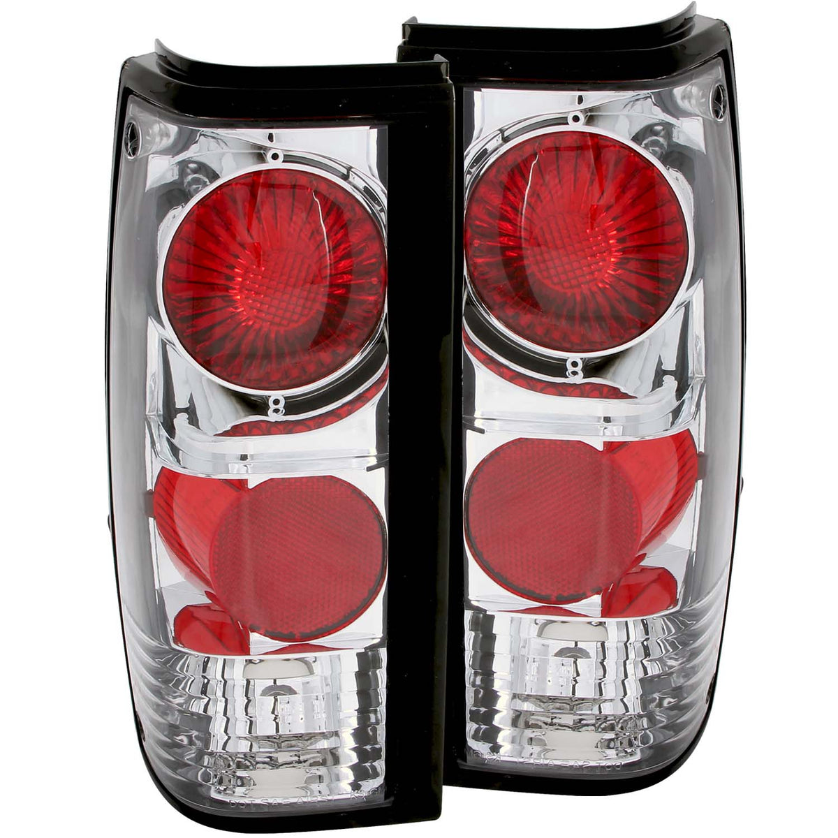 Tail Light Set Clear Lens Chrome Housing Pair Chevrolet S10 1982-1994, GMC Sonoma 1991-1994 AnzoUSA