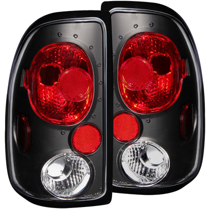 Tail Light Set Clear Lens Black Housing Pair Dodge Dakota 1997-2004 AnzoUSA