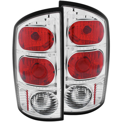 Tail Light Set Clear Lens Chrome Housing Pair Dodge Ram 1500 2002-2006, 2500/3500 2003-2006 AnzoUSA