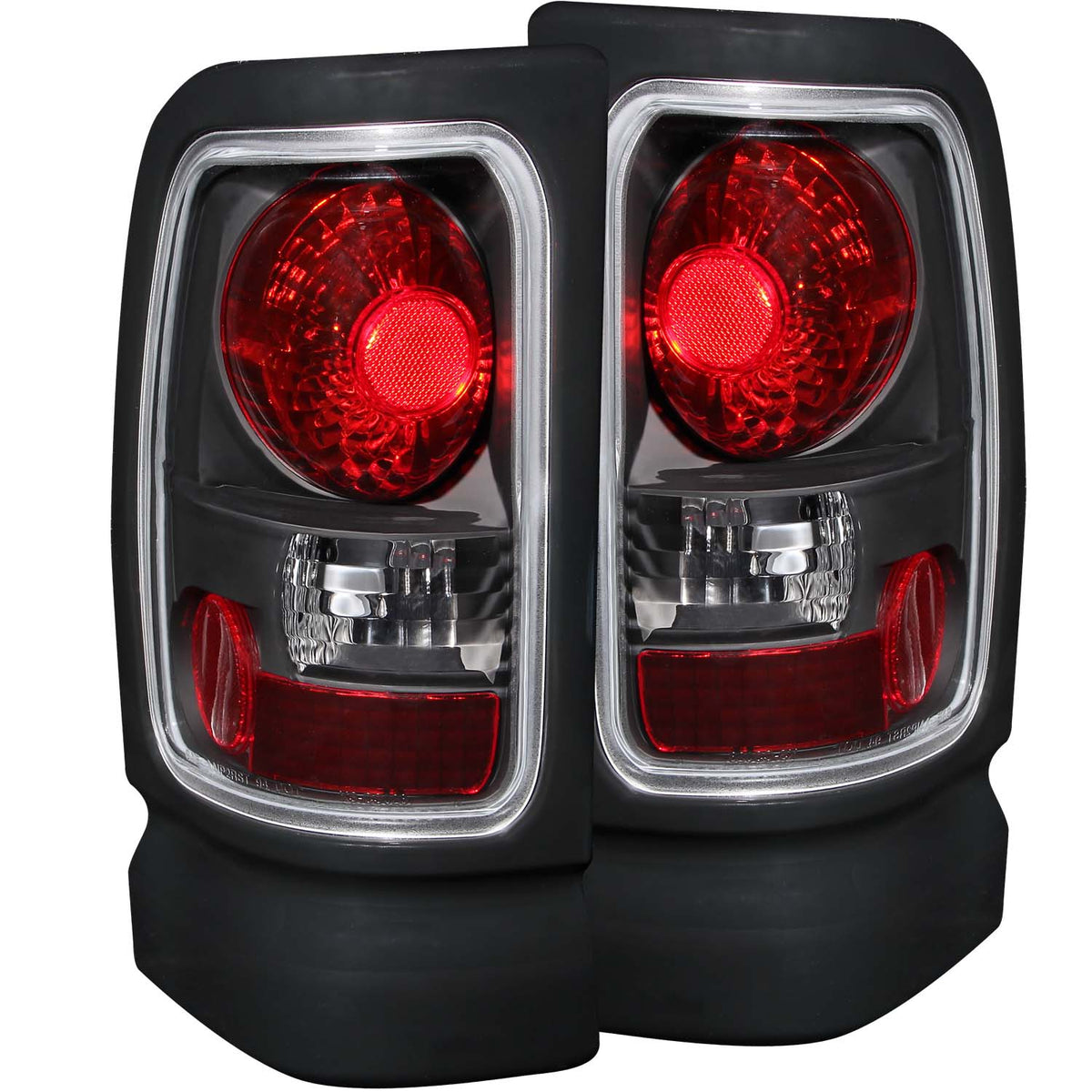 Tail Light Set Clear Lens Black Housing Pair Dodge Ram 1500 1994-2001, 2500/3500 1994-2002 AnzoUSA