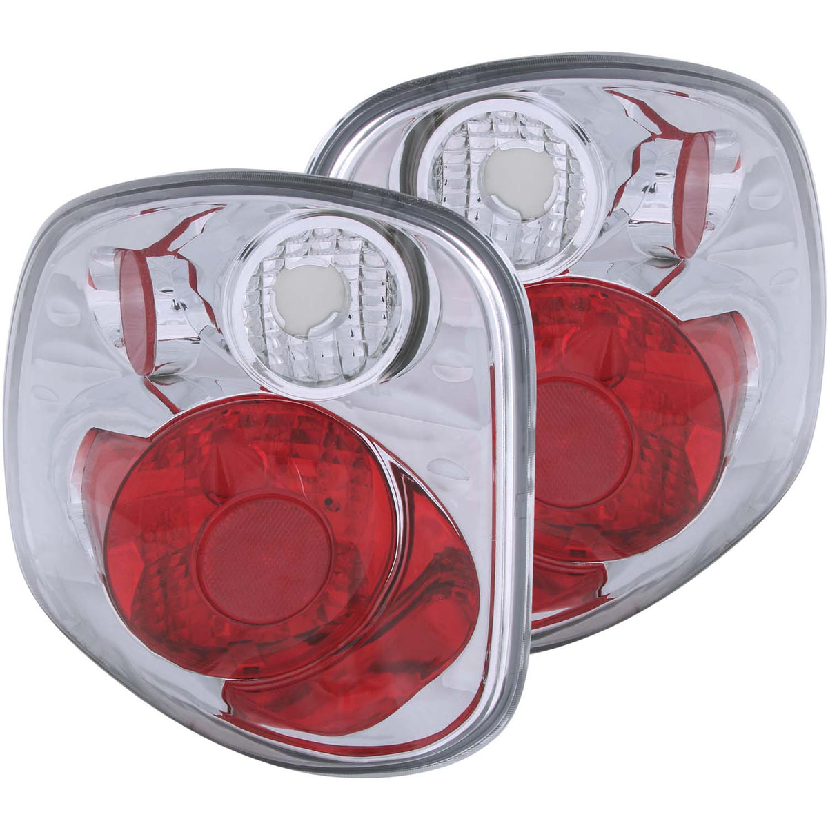 Tail Light Set Clear Lens Chrome Housing Pair Does Not Fit Fleetside Models Ford F-150 2001-2003, Ford F-150 Heritage 2004 AnzoUSA