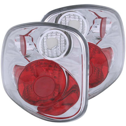 Tail Light Set Clear Lens Chrome Housing Pair Does Not Fit Fleetside Models Ford F-150 1997-2000 AnzoUSA
