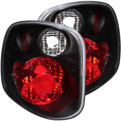 Tail Light Set Clear Lens Black Housing Pair Does Not Fit Fleetside Models Ford F-150 1997-2000 AnzoUSA