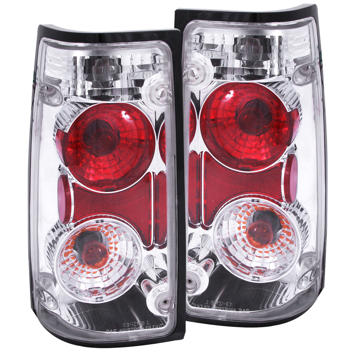 Tail Light Set Clear Lens Chrome Housing Pair Isuzu Rodeo 1991-1997 AnzoUSA