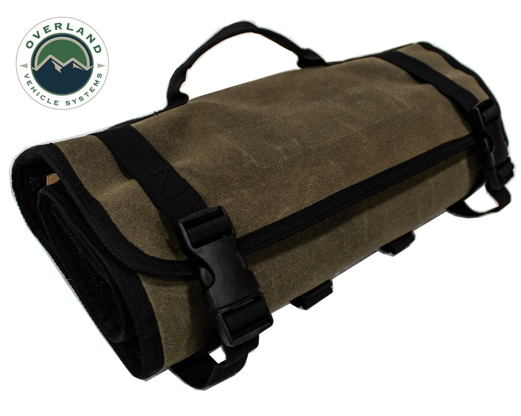 Overland Vehicle Systems Rolled Bag First Aid - Waxed Canvas First Aid Bag for Car Overland Vehicle Systems