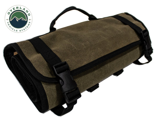 Overland Vehicle Systems Rolled Bag First Aid - Waxed Canvas First Aid Bag for Car Overland Vehicle Systems