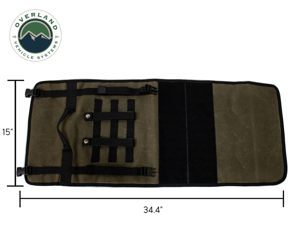 Overland Vehicle Systems Rolled Bag First Aid - Waxed Canvas First Aid Bag for Car Overland Vehicle Systems