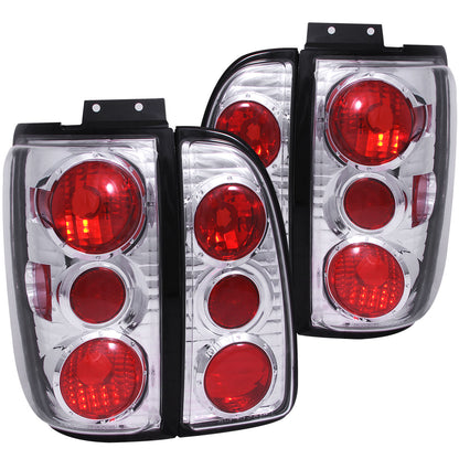 Tail Light Set Clear Lens Chrome Housing Pair Lincoln Navigator 1998-2002 AnzoUSA