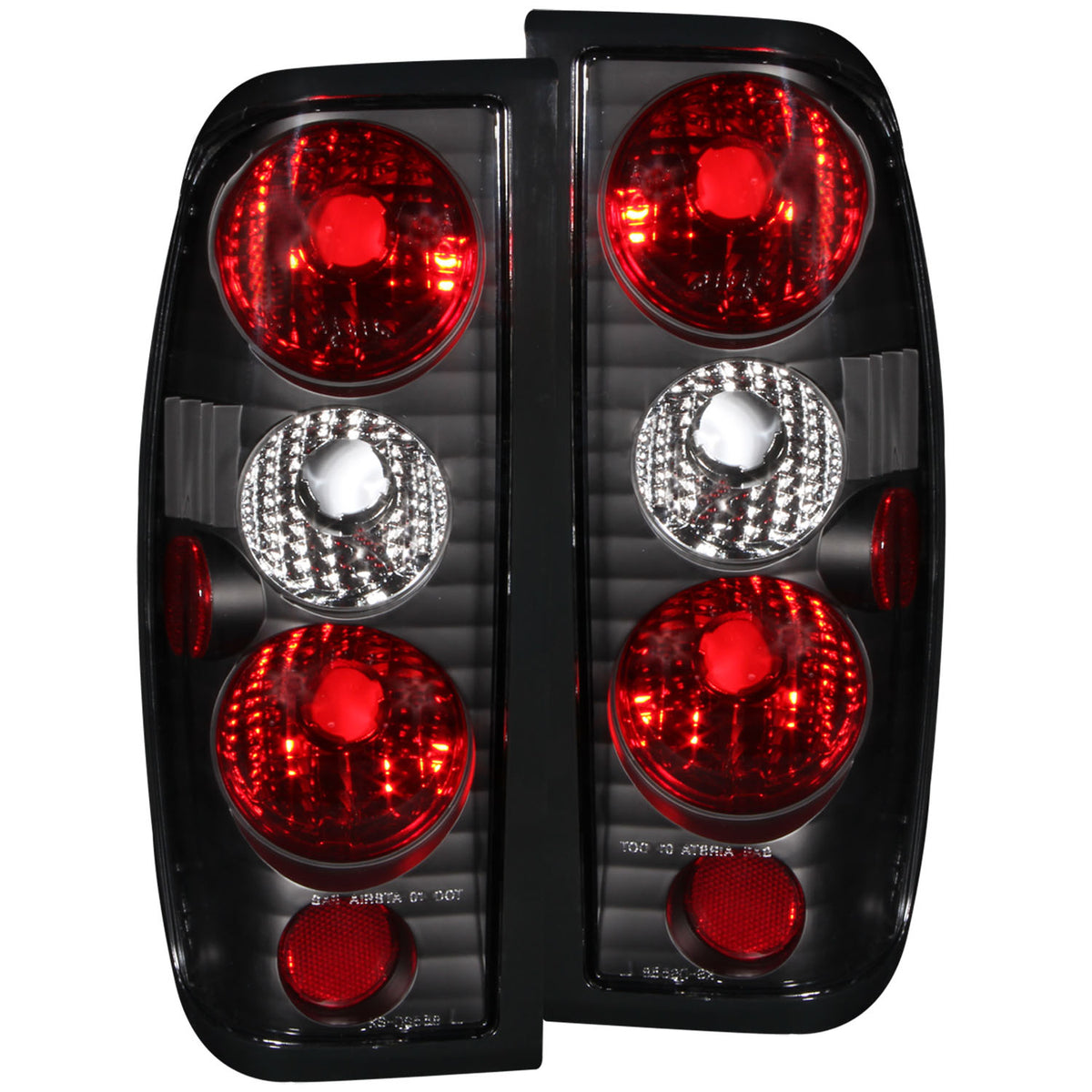 Tail Light Set Clear Lens Black Housing Pair Nissan Frontier 1998-2004 AnzoUSA