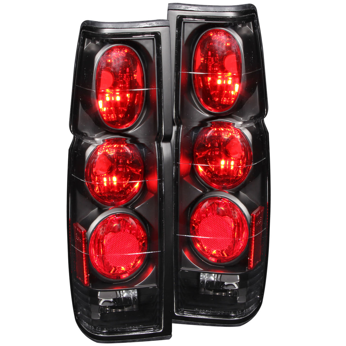 Tail Light Set Clear Lens Black Housing Pair Nissan D21 1986-1994, Nissan Pickup 1995-1997 AnzoUSA