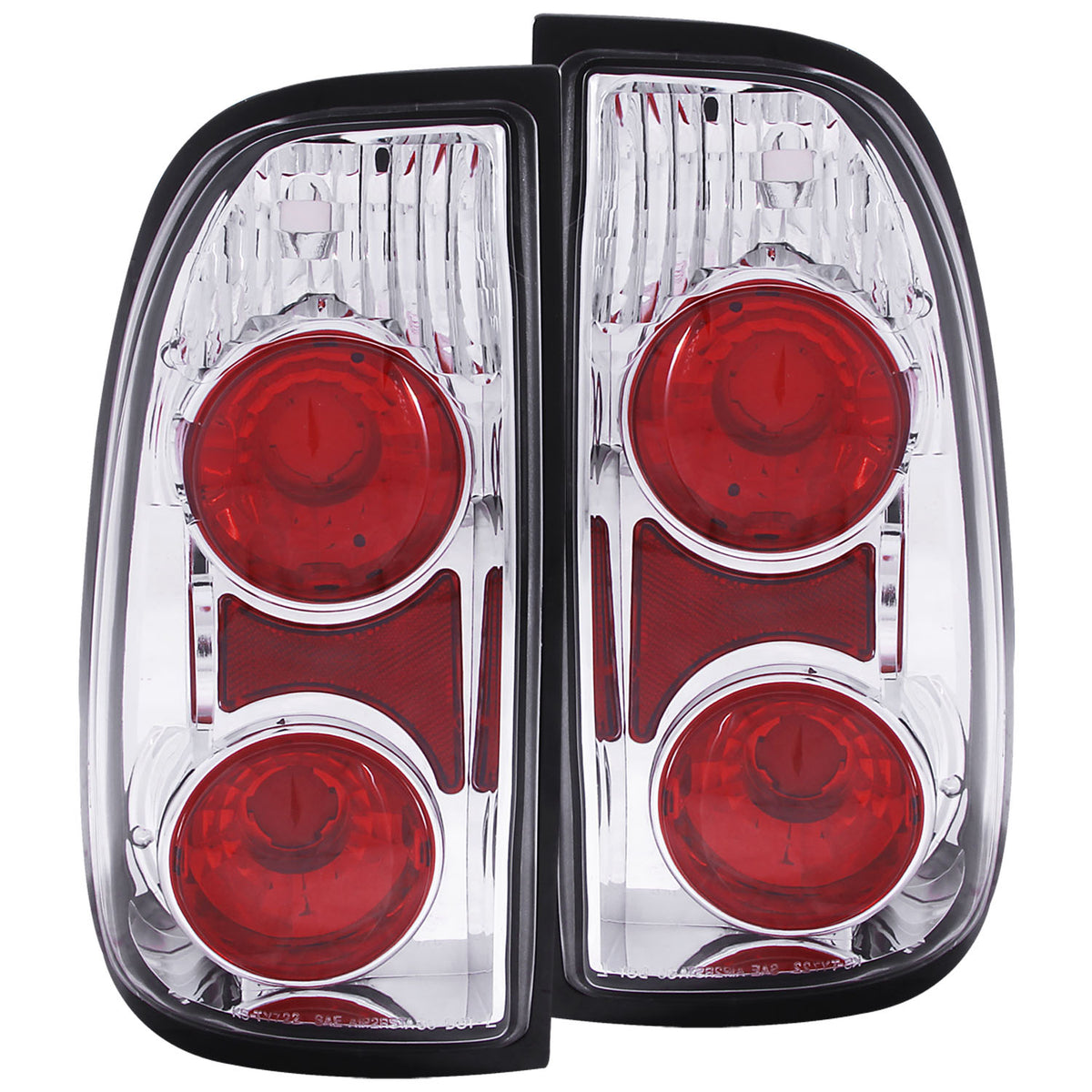 Tail Light Set Clear Lens Chrome Housing Pair Regular And Access Cab Models Only Toyota Tundra 2000-2006 AnzoUSA