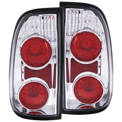 Tail Light Set Clear Lens Chrome Housing Pair Regular And Access Cab Models Only Toyota Tundra 2000-2006 AnzoUSA
