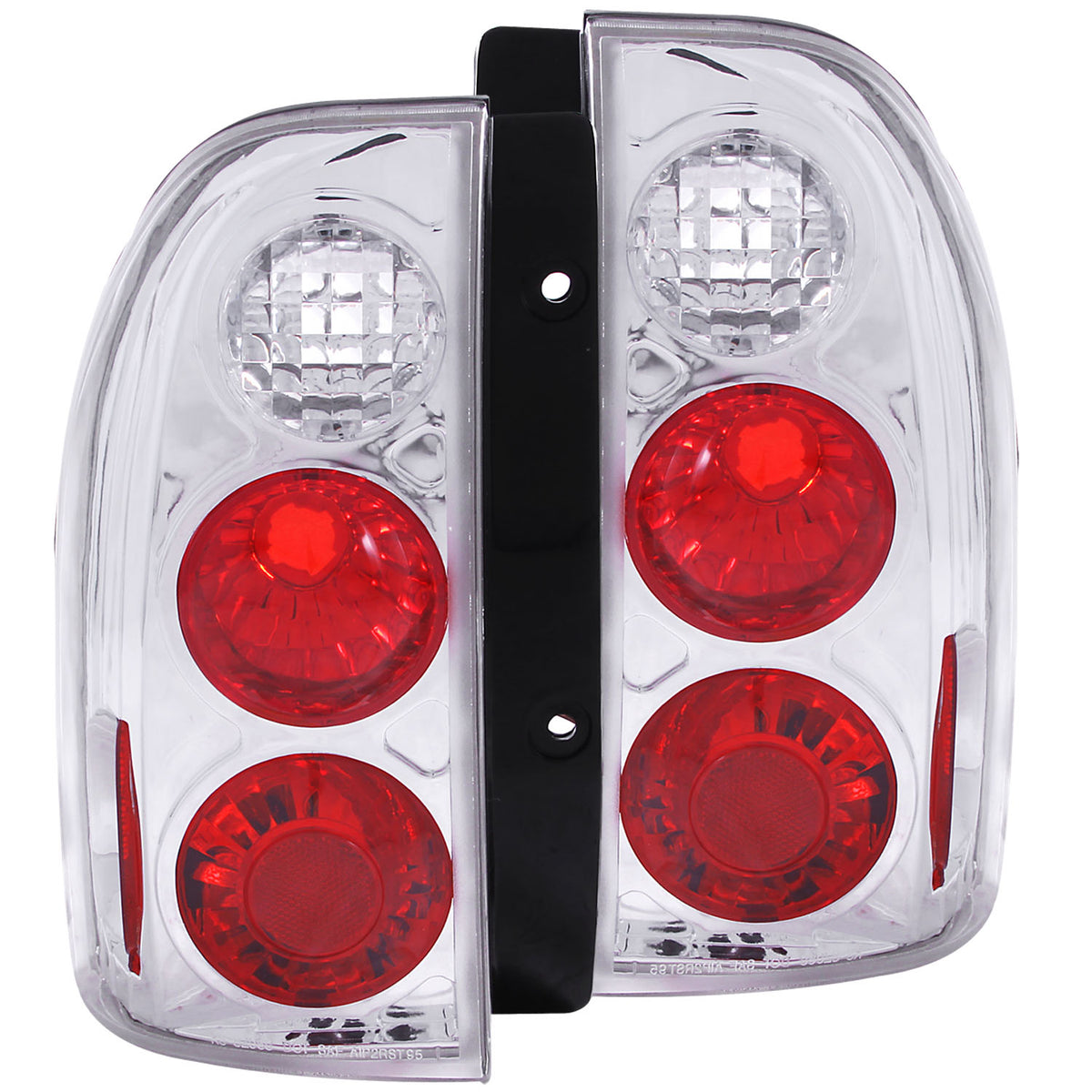 Tail Light Set Clear Lens Chrome Housing Pair Suzuki Grand Vitara 1999-2004 AnzoUSA