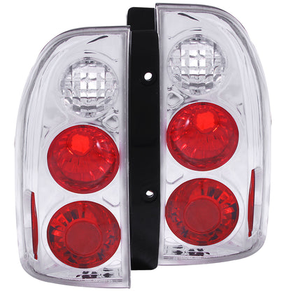 Tail Light Set Clear Lens Chrome Housing Pair Suzuki Grand Vitara 1999-2004 AnzoUSA