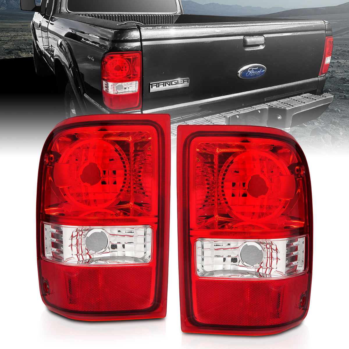 Tail Light Set Red/Clear Lens Pair (OE Replacement) Ford Ranger 2001-2011 AnzoUSA
