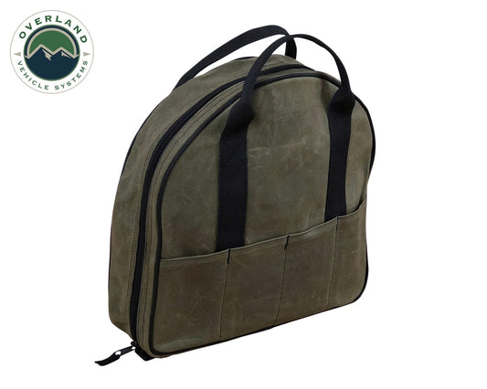 Overland Vehicle Systems Jumper Cable Bag #16 Waxed Canvas Durable Storage Solution Overland Vehicle Systems