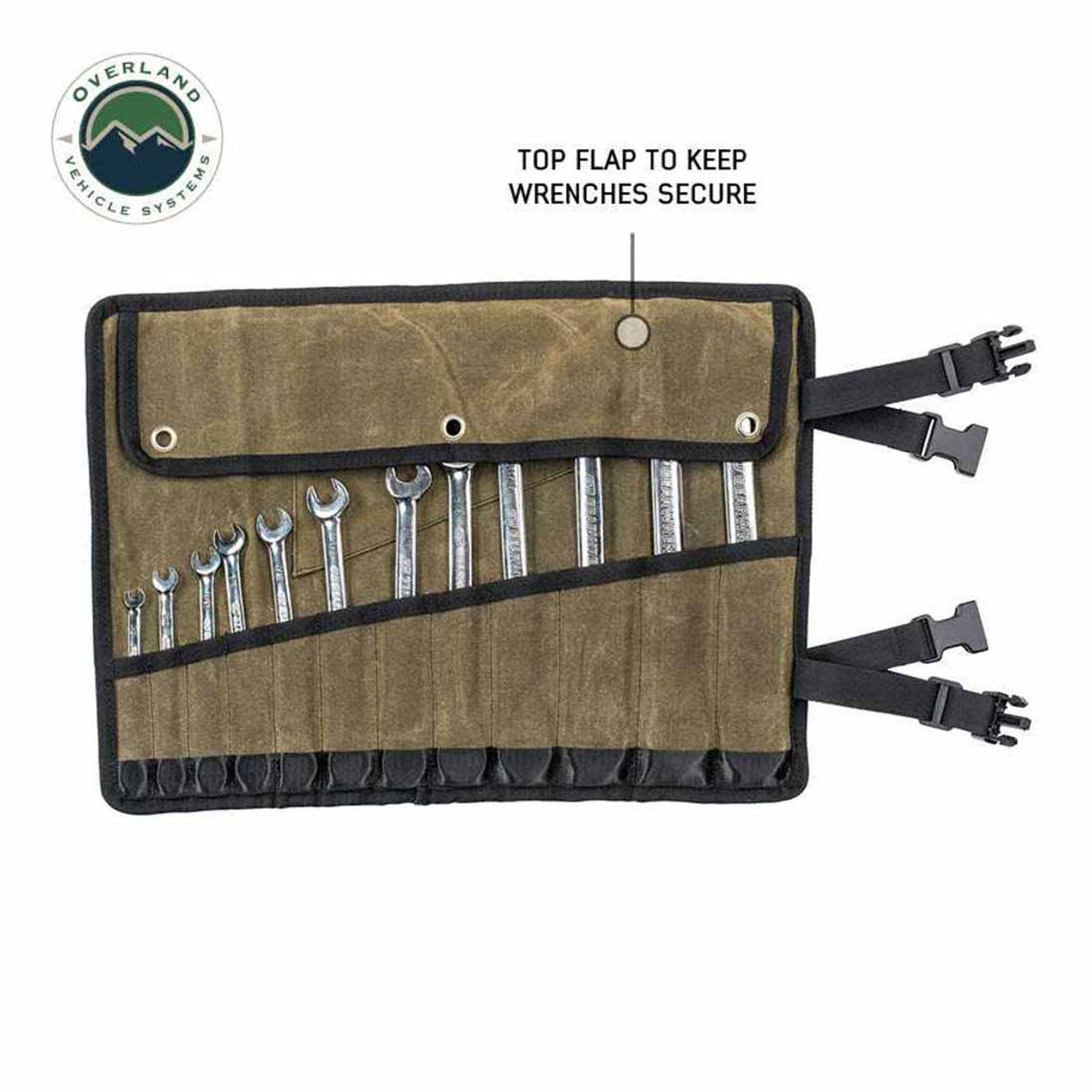 Small Wrench Tool Roll (12 Slot) Number 16 Waxed Canvas Overland Vehicle Systems-2