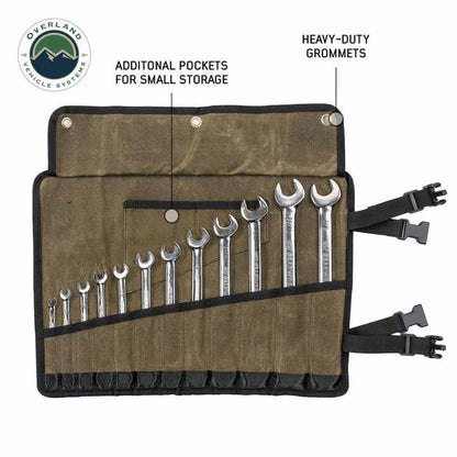 Small Wrench Tool Roll (12 Slot) Number 16 Waxed Canvas Overland Vehicle Systems-3
