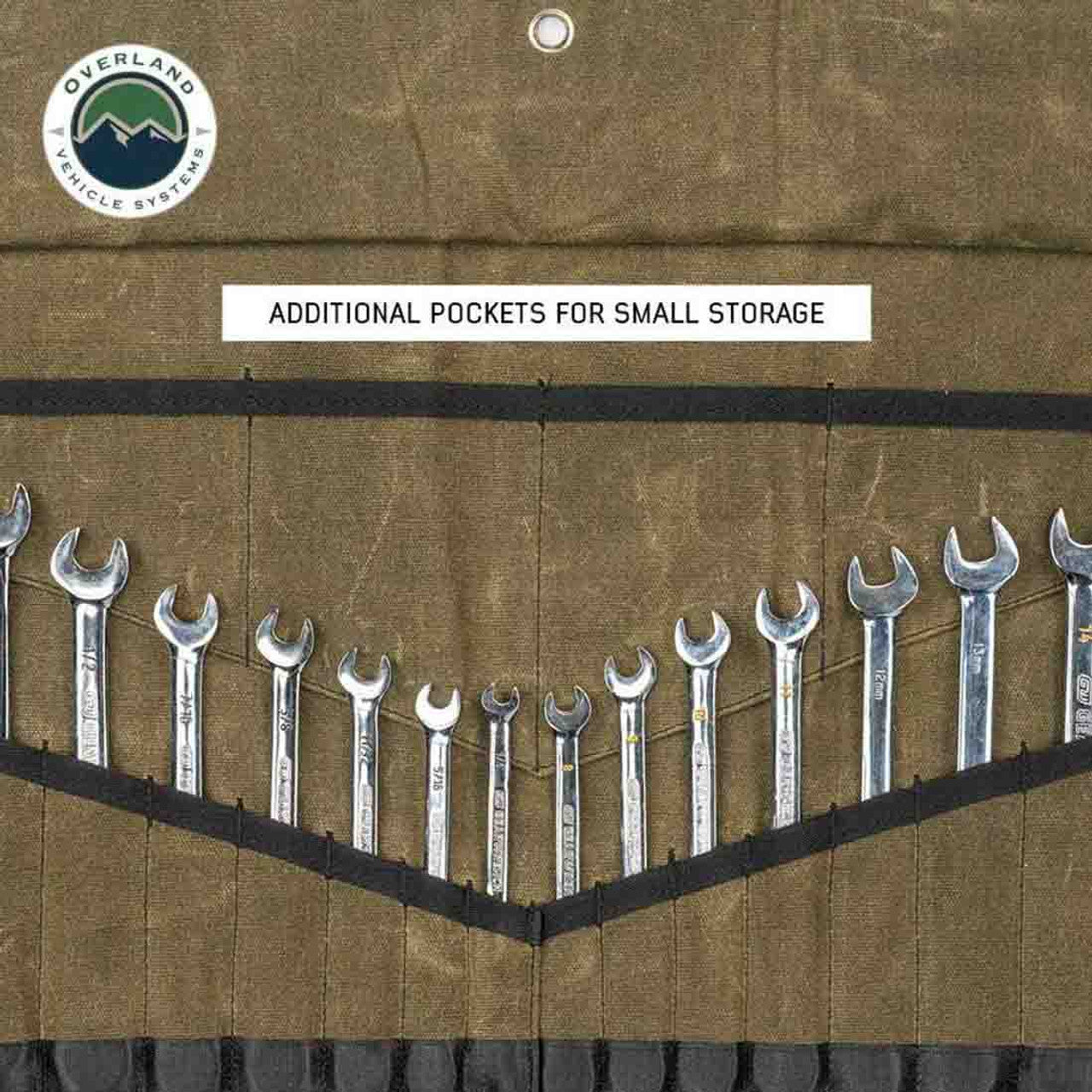 Overland Vehicle Systems Large Wrench Tool Roll (24 Slot) Number 16 Waxed Canvas Overland Vehicle Systems