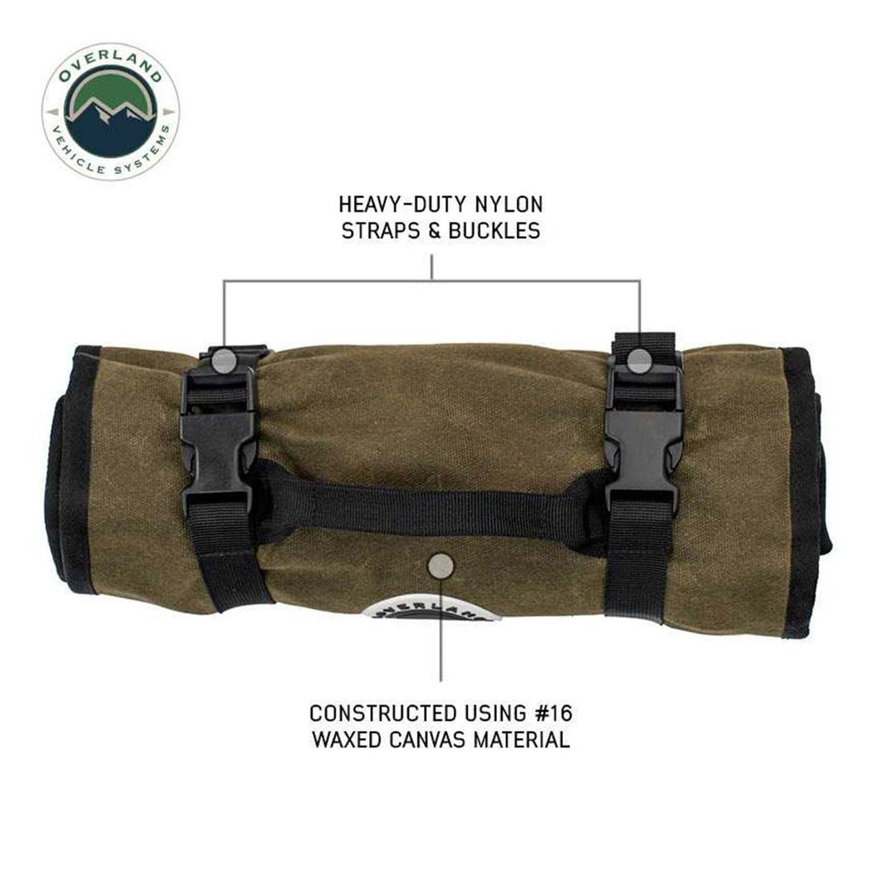 Overland Vehicle Systems Large Wrench Tool Roll (24 Slot) Number 16 Waxed Canvas Overland Vehicle Systems