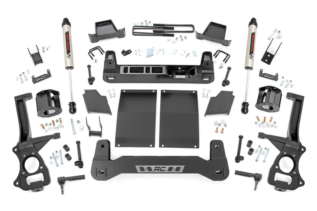 Rough Country 6.0 Inch Suspension Lift Kit Strut Spacers and V2 Diesel 19-20 Chevy 1500 PU 4WD/2WD Rough Country