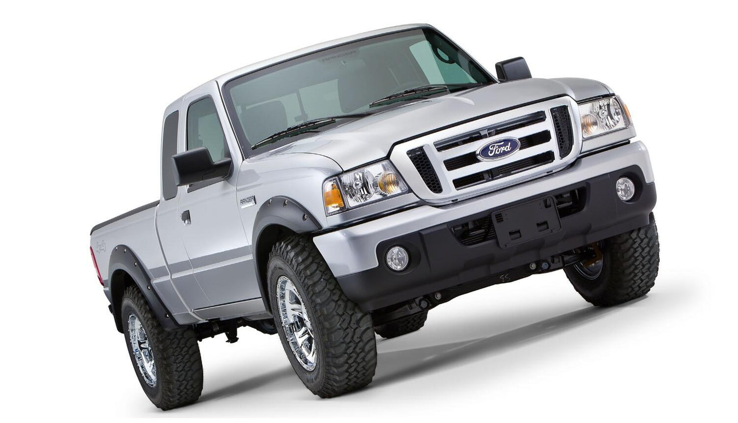 Black Pocket/Rivet Style Smooth Finish 4-Piece Fender Flare Set For 1993-2011 Ford Ranger (Excludes FX4) Bushwacker-3