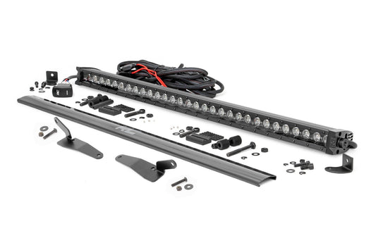 30" Single Row Light Mount | Front | Black Series | White DRL | Polaris RZR Turbo R  Rough Country
