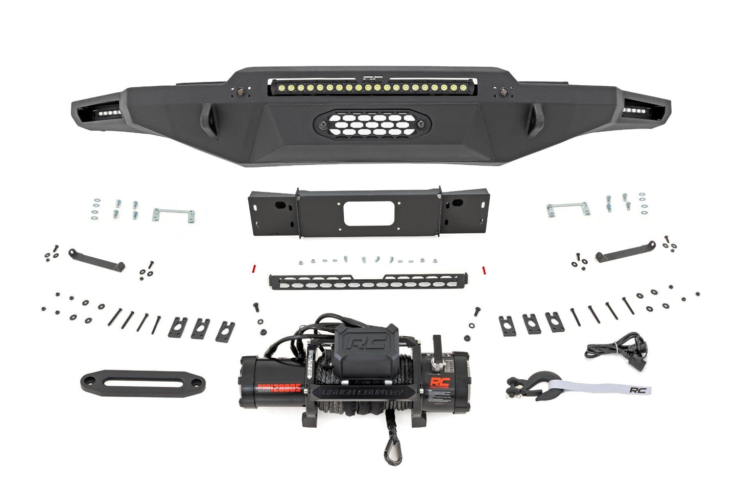 Hybrid Front Bumper | 12000S | Blk LED w/ Amber DRL | Toyota Tundra (22-25) Rough Country