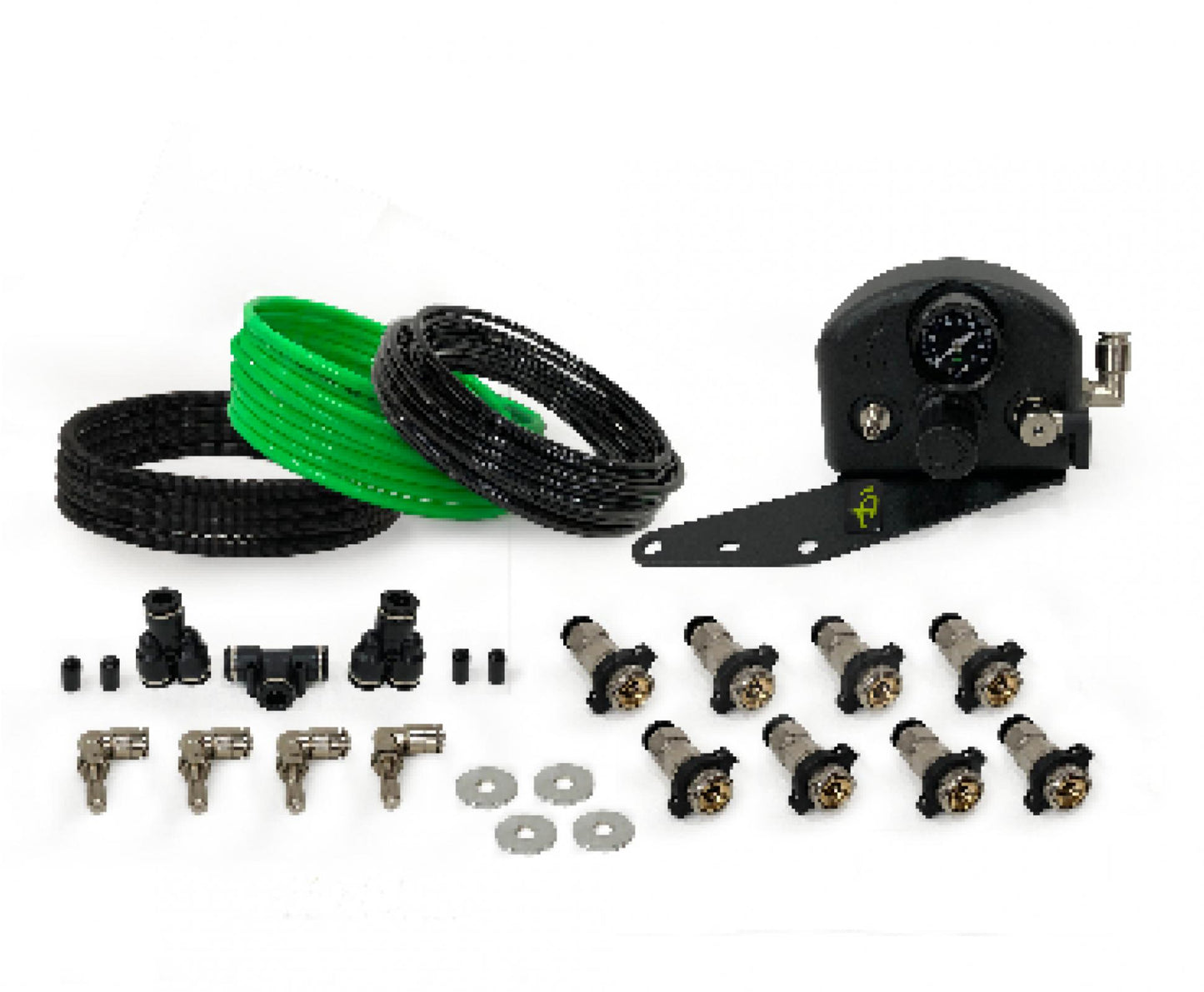 4 Tire Inflation System Ford Raptor Engine Bay W/Engine Mount With Box Fittings Hoses and Storage Bag Black Up Down Air-3