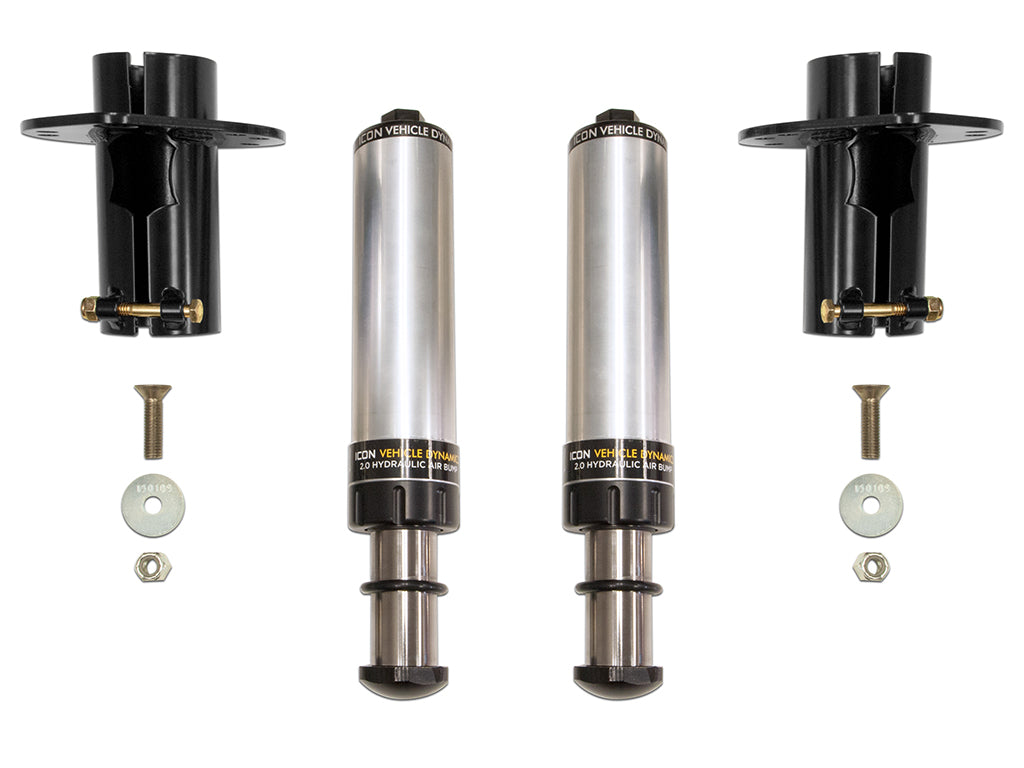 2020-2023 Jeep Gladiator/2018-2023 Wrangler JL/2007-2018 Wrangler JK Front 2.0 Hydraulic Bump Stop Kit ICON Vehicle Dynamics-1