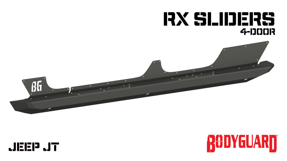 Jeep Rock Sliders 2020-2025 Jeep Gladiator Sliders with Body Cladding 4 Door Bodyguard Bumpers-3