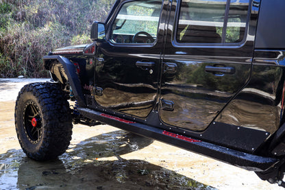 Jeep Rock Sliders 2020-2025 Jeep Gladiator Sliders with Body Cladding 4 Door Bodyguard Bumpers-5