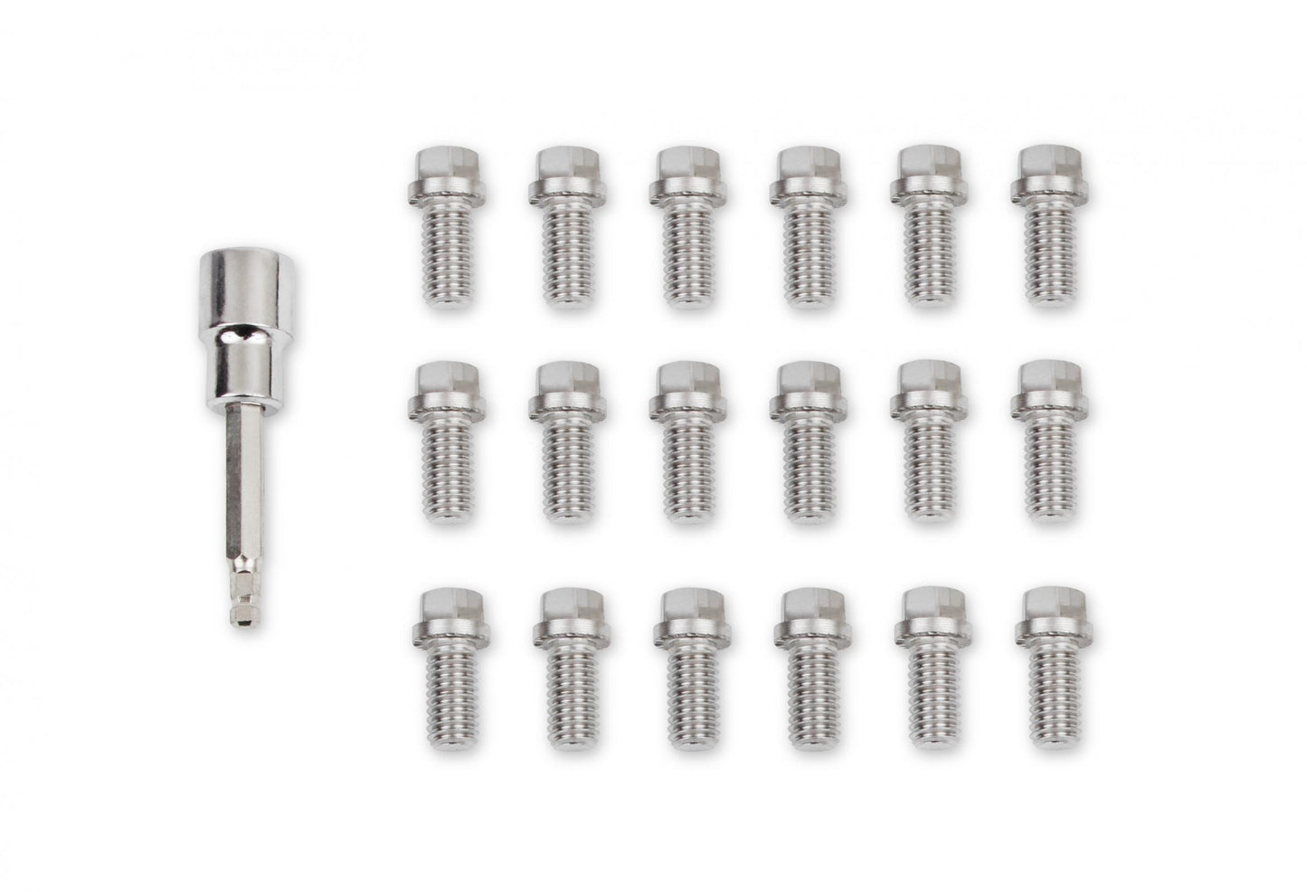 Headlock Locking Header Bolts 3/8-16 x 3/4 Inch Set of 16 Fits Chevrolet Big Block 396-454, Ford 289-351W, 426 Hemi, Ford 429/460 Mr Gasket-1