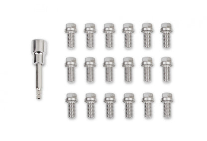 Headlock Locking Header Bolts 3/8-16 x 3/4 Inch Set of 16 Fits Chevrolet Big Block 396-454, Ford 289-351W, 426 Hemi, Ford 429/460 Mr Gasket-1