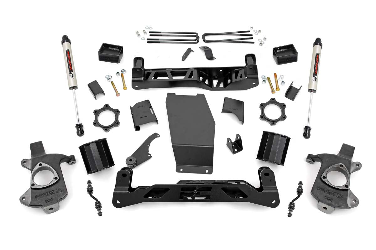 Rough Country 5 Inch Suspension Lift Kit w/V2 Monotube 14-18 Silverado/Sierra 1500 4WD Rough Country