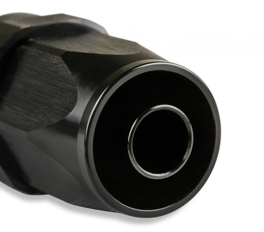 Swivel Hose End -6 AN 45 Degree Swivel Hose End Black Black Satin Anodized Finish Mr Gasket-1