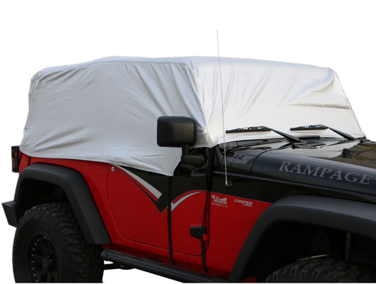 Multiguard Water Repellent Cab Cover (fits over installed top) for 2007-2018 Jeep Wrangler JK 2-Door, Silver Rampage