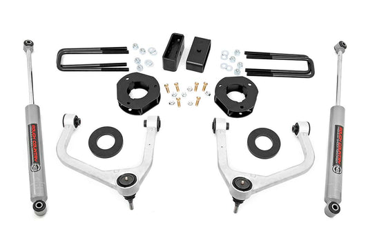 Rough Country 3.5 Inch Suspension Lift Kit w/Forged Upper Control Arms 19-20 GMC Silverado/Sierra 1500 4WD/2WD Rough Country
