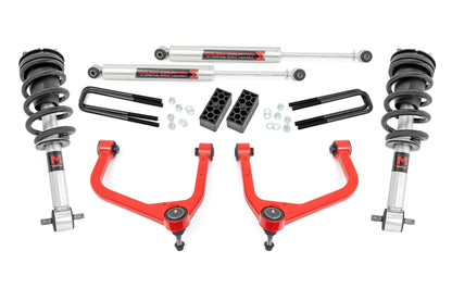 3.5 Inch Lift Kit M1 Struts/M1 Red GMC Sierra 1500 2WD/4WD (2019-2025) Rough Country