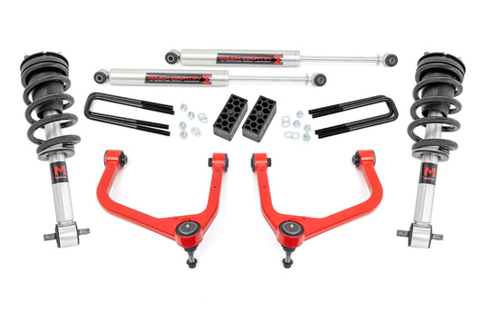 3.5 Inch Lift Kit M1 Struts/M1 Red GMC Sierra 1500 2WD/4WD (2019-2025) Rough Country