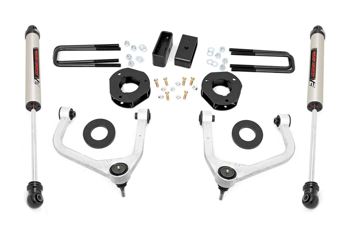 Rough Country 3.5 Inch Suspension Lift Kit w/Forged Upper Control Arms 19-20 GMC Silverado/Sierra 1500 4WD/2WD Rough Country