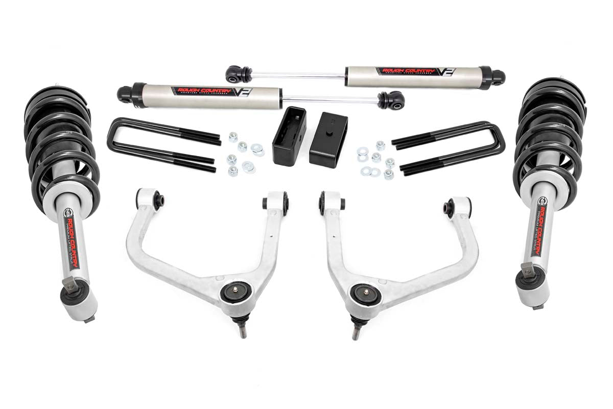 Rough Country 3.5 Inch Suspension Lift Kit w/Forged Upper Control Arms 19-20 GMC Silverado/Sierra 1500 4WD/2WD Rough Country