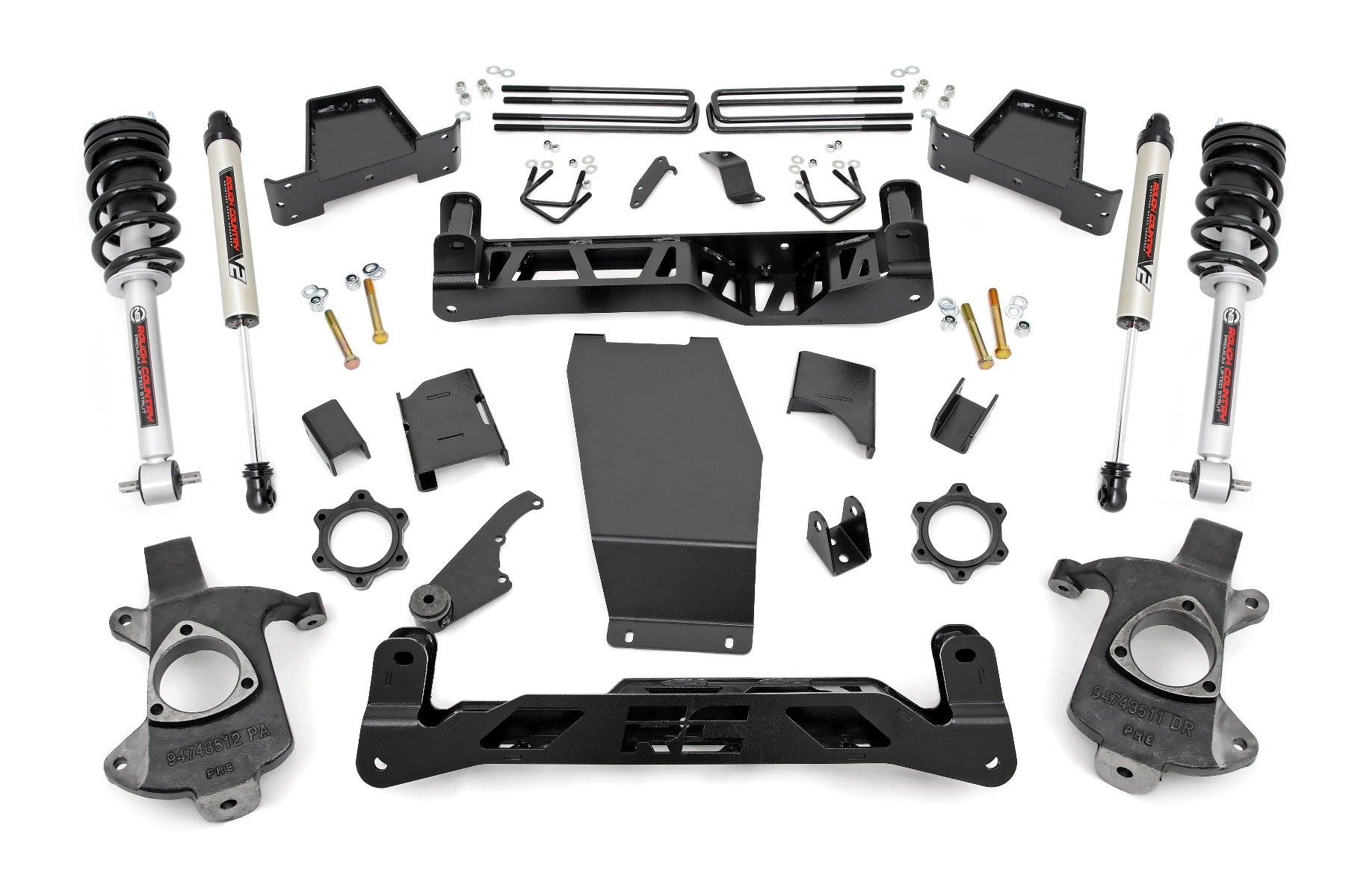 Rough Country 6.0 Inch GM Suspension Lift Kit w/ N3 Sruts and V2 Monotube 14-18 1500 PU 4WD Cast Steel Rough Country