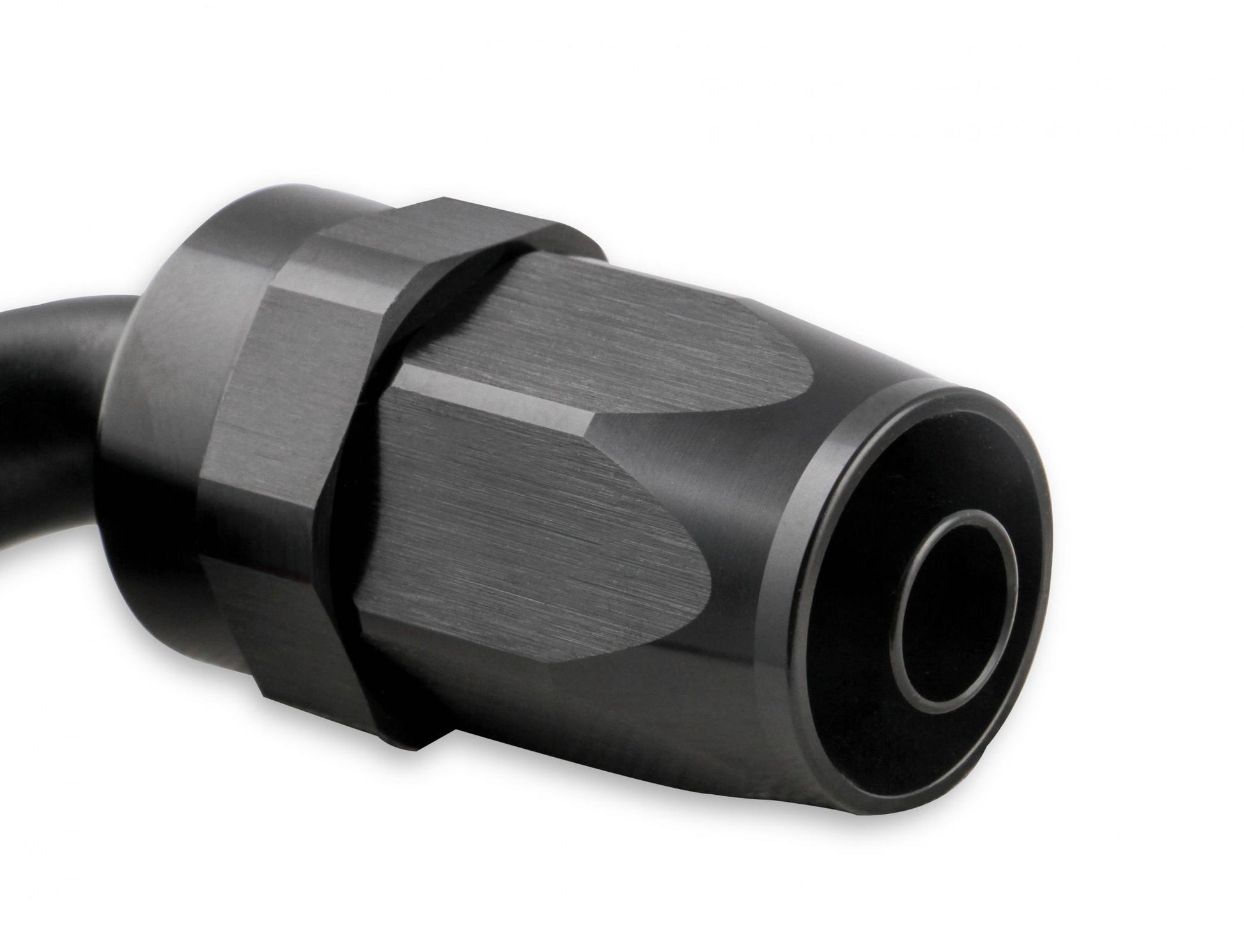 Swivel Hose End -10 AN 90 Degree Swivel Hose End Black Black Satin Anodized Finish Mr Gasket-1