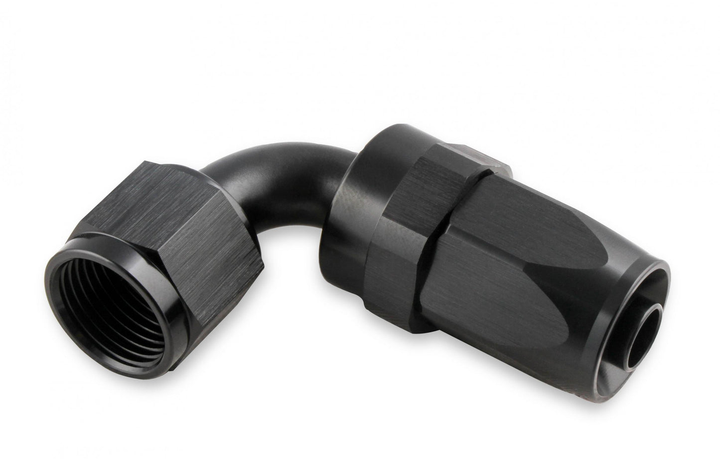 Swivel Hose End -10 AN 90 Degree Swivel Hose End Black Black Satin Anodized Finish Mr Gasket-2