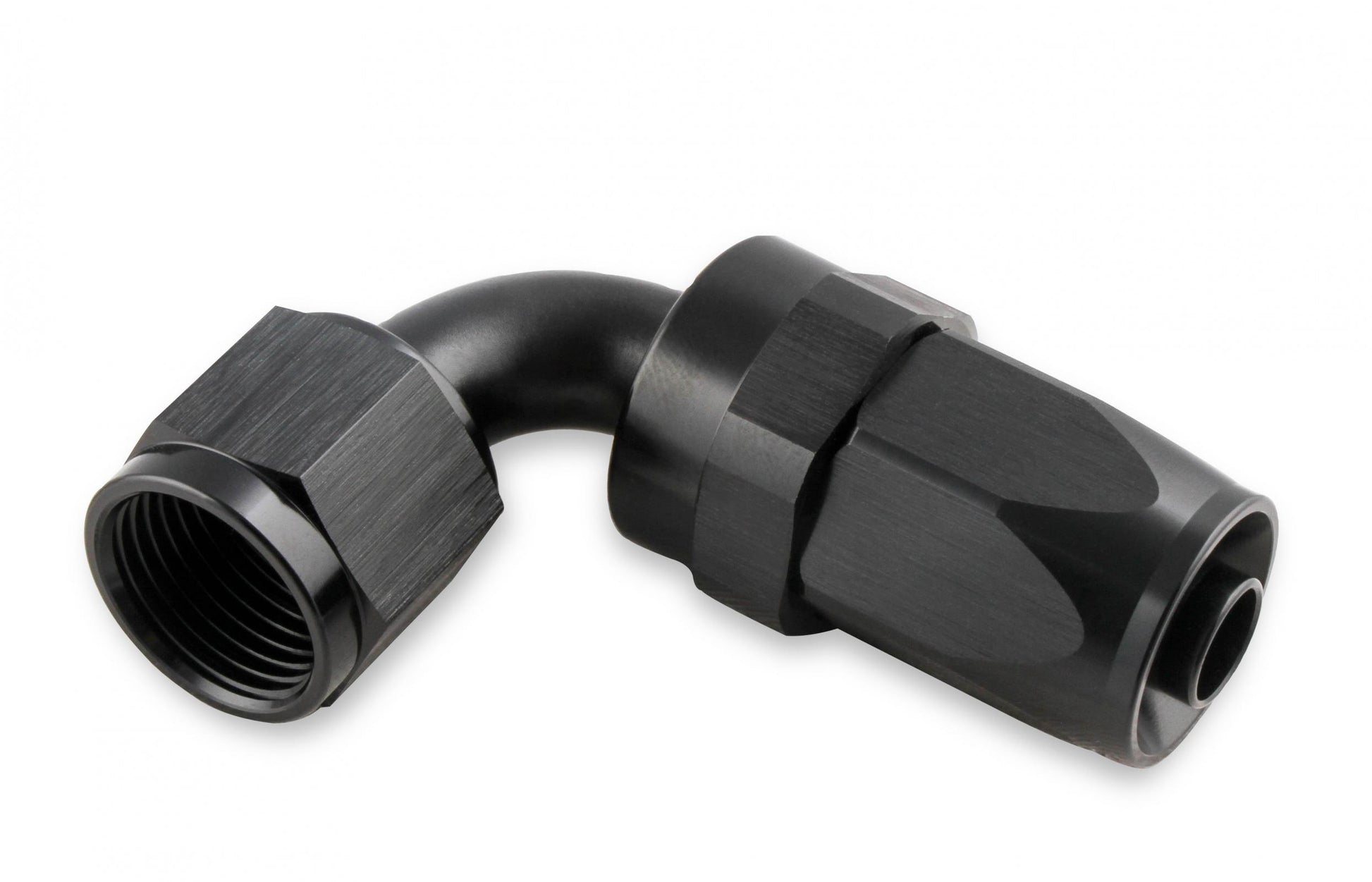Swivel Hose End -10 AN 90 Degree Swivel Hose End Black Black Satin Anodized Finish Mr Gasket-2