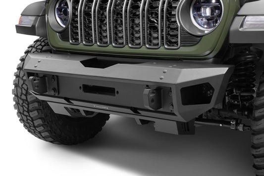 Trailline Front Stubby Bumper Textured Black 2018-2026 Jeep Wrangler JL 2020-2025 Jeep Gladiator Go Rhino-1