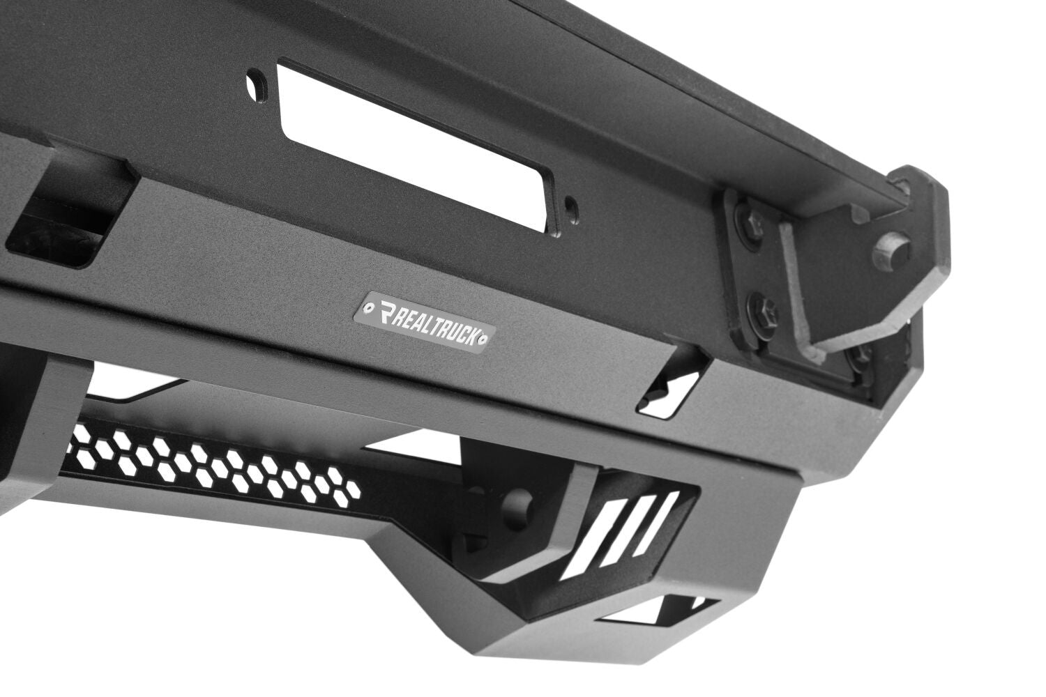 Trailline Bumper Fairlead Mount Plate Textured Black 2018-2026 Jeep Wrangler JL 2020-2025 Jeep Gladiator Go Rhino-5